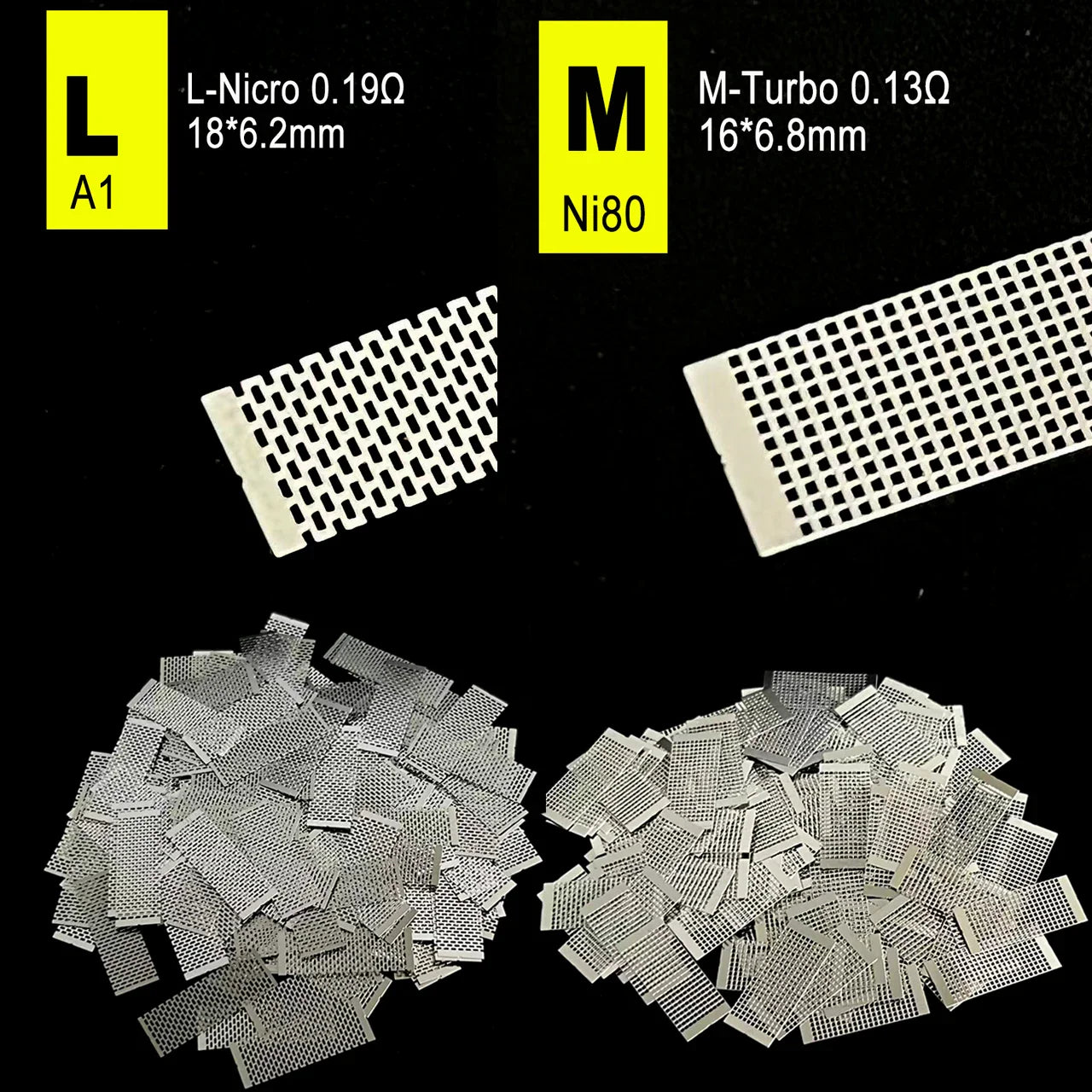 Automobile Resistance Mesh Sheet – 0.13–0.20Ω KA1/Ni80 Coil Hardware Accessory (10–100pcs)