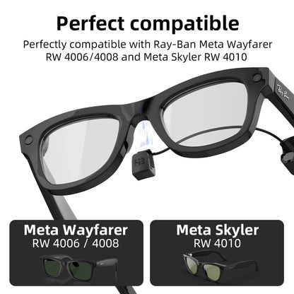 HIBLOKS Ray-Ban Meta Wayfarer Fast Charging Type-C Cable 1.2m for RW4006 RW4008 Lightweight Portable Charger