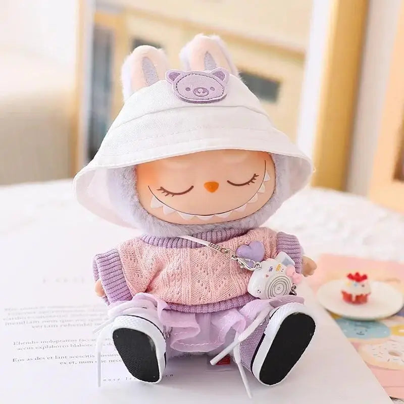 Labubu 15-17cm Pendant Sitting Baby Shark Bee Dinosaur Cute Doll Accessories & Decoration Clothes