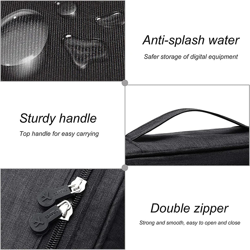 Portable Digital Storage Bag: Waterproof USB Gadget Cable Organizer Pouch - Ideal for Electronics Accessories & Devices, Digitals Pack Supply