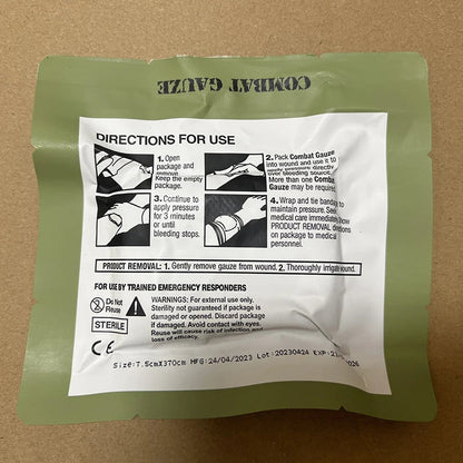 Kaolin Hemostatic Gauze Z-Fold – Emergency Trauma Wound Dressing for IFAK, Tactical & Military First Aid Kits