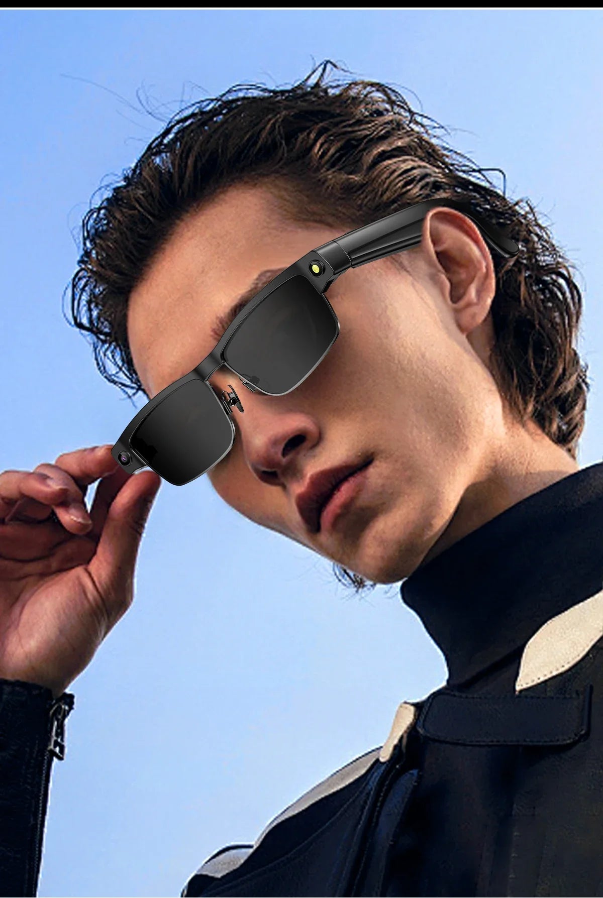 AI Smart Camera Glasses — 8MP with Bluetooth for Calls & Music, Object Recognition, and AI Translation