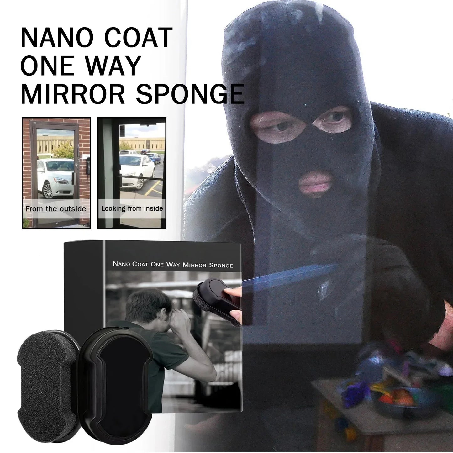 Anti-Peeping Glass Cleaning Sponge – Privacy & Light Isolation for Cars & Home