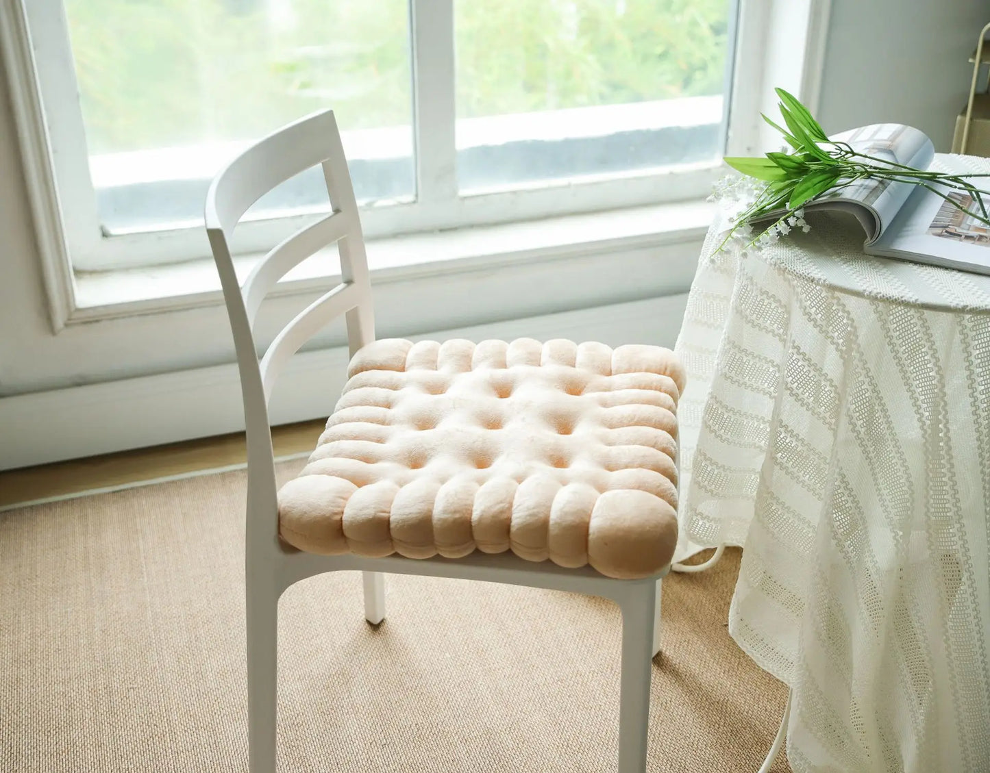 INS Cookie Biscuit Cushion – Soft & Cute Throw Pillow, Thickened Seat Pad for Chair & Living Room Decor