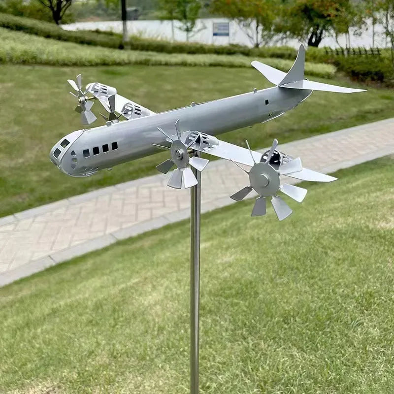 Outdoor Metal Wind Spinner – Rotating Windmill Garden Decoration & Yard Art