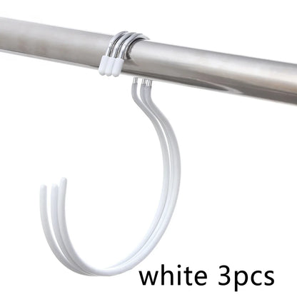 Non-Slip Plastic Coated Scarf Storage Rack – Multifunctional Tie, Belt & Hat Hanger Organizer Hook for Closet (1/2/5 Pack)