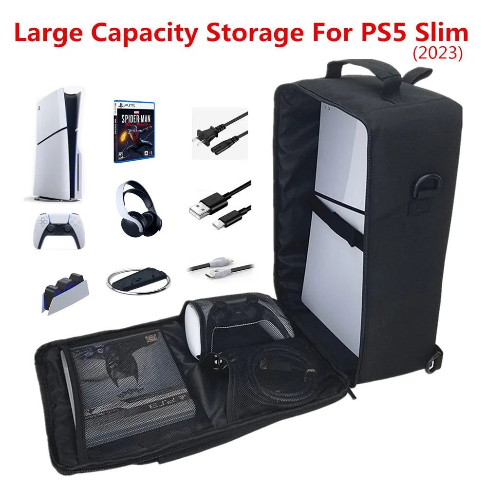 PS5 Slim Travel Carrying Case – Storage Bag, Handbag & Backpack for PlayStation 5 Slim Console & Accessories