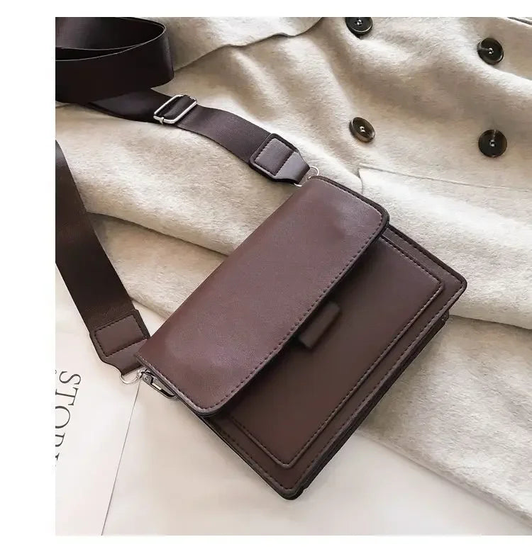 Classic PU Leather Crossbody Bag for Women – Fashion Shoulder Messenger, Travel Handle Flap Handbag
