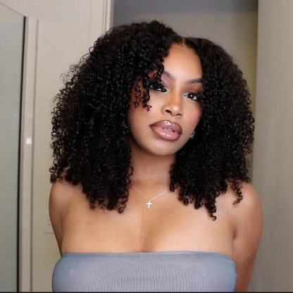 10A Human Hair Glueless Wig – Ready-to-Wear 6x4 HD Transparent Lace, Pre-Cut Bleached Knots, Kinky Curly Style
