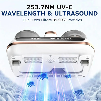 Cordless Handheld Mattress Vacuum Cleaner – 16Kpa Powerful Suction with UV-C Light & Ultrasonic for Sofa & Sheet Cleaning