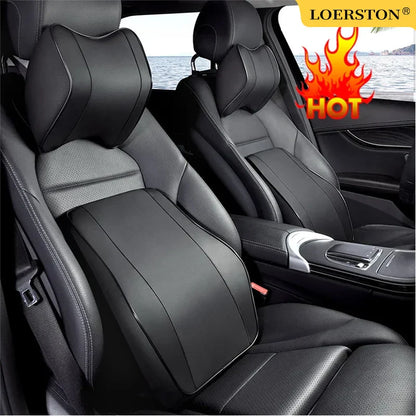 Breathable Memory Foam Car Neck & Lumbar Support Pillow – Slow Rebound Headrest Cushion for Comfortable Driving