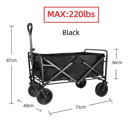 Heavy Duty Large Capacity Folding Wagon – Collapsible Portable Utility Cart for Shopping, Beach & Garden