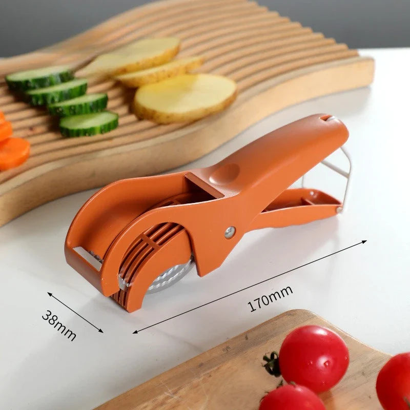 Stainless Steel Vegetable & Fruit Slicer – Multifunction Kitchen Tool | Manual Salad Cutter, Durable Kitchen Accessories for Easy Food Prep