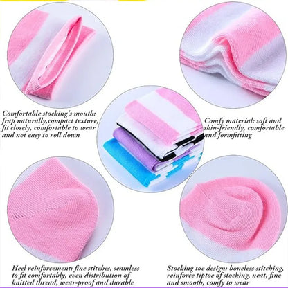 Stylish Knee-Length JK Striped Socks for Women & Girls – Multi-Color Cute Thigh-High Socks   1/2