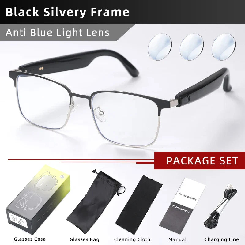 CLLOIO Wireless Bluetooth Smart Glasses – Photochromic Sunglasses with Anti-Blue Ray Reading Lenses & Myopia Prescription Support for Men & Women