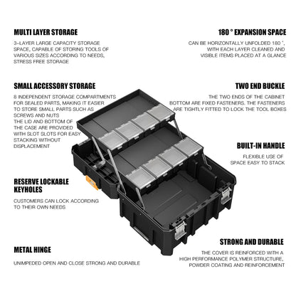 AIRAJ Stackable Modular Toolbox Set — Portable Combo ToolBox with Wheels for Space-Saving Storage & Easy Mobility