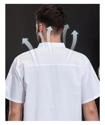 Unisex Chef Jacket – Summer Kitchen Shirt for Hotel, Restaurant, Bakery, Catering, and Cooking Uniforms