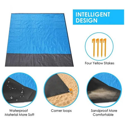 Waterproof Folding Beach Mat – Lightweight Pocket Blanket for Outdoor Picnic, Camping, and Beach