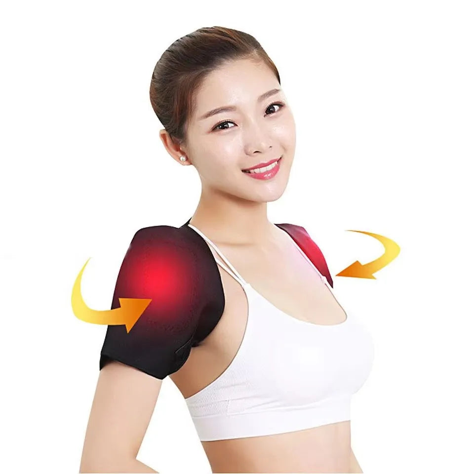 Self-Heating Shoulder Support Pads – Magnetic Heat Therapy Wrap for Pain Relief, Moxibustion-Style Heating Tape for Men & Women