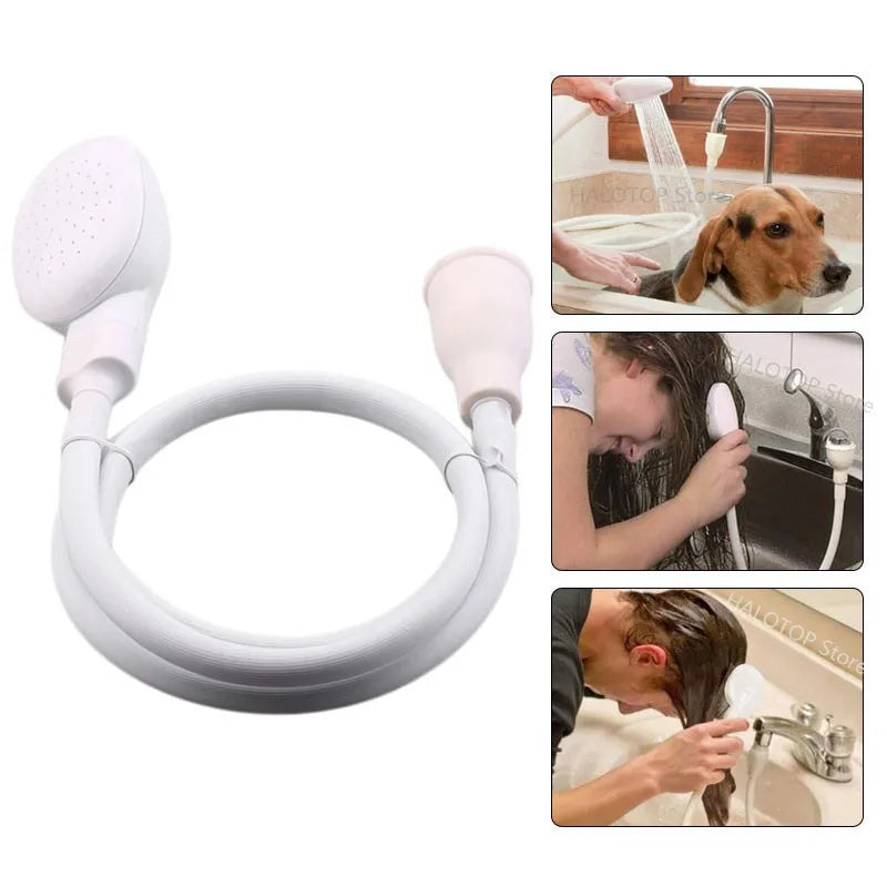 Multifunctional Faucet Shower Sprinkler - Extendable Sink Hose with Drain Filter for Bathroom, Pet Bathing, and Cleaning