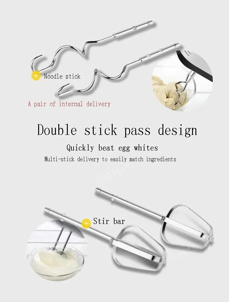 7-Speed Mini Electric Handheld Mixer – Multifunctional Blender & Egg Beater for Baking, Cream & Dough