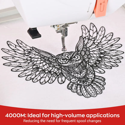 100-Color Polyester Embroidery Thread Kit - 40WT 4000m Spools for Sewing & Embroidery Machines