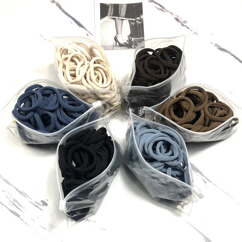 20/50PCS Hair Bands for Women & Girls - 4cm Elastic Rubber Ties, Simple Ponytail Holders & Hair Accessories