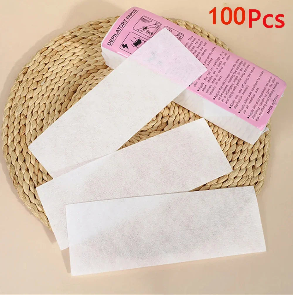 20/50/100PCS Professional Hair Removal Waxing Strips – Nonwoven Fabric Depilatory Papers for Leg Hair Removal