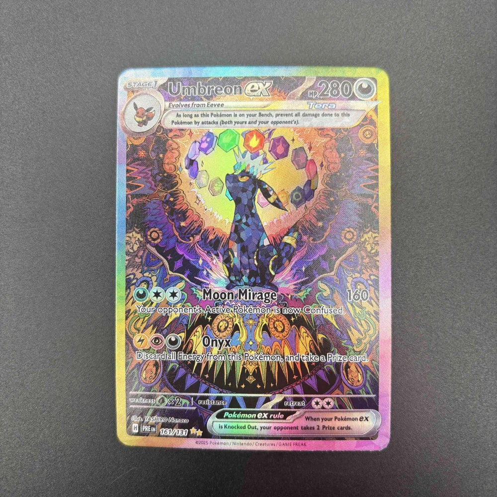 DIY PTCG 2025 Umbreon EX Special Illustration Card — Rare Self-Made Single Anime Game Card, Classic Collectible Gift Toy