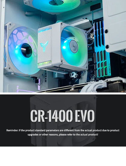 JONSBO CR1400 EVO ARGB CPU Cooler — 4 Heat Pipe PWM Air Cooler for Intel LGA1700/1200/115X & AMD AM4/AM5