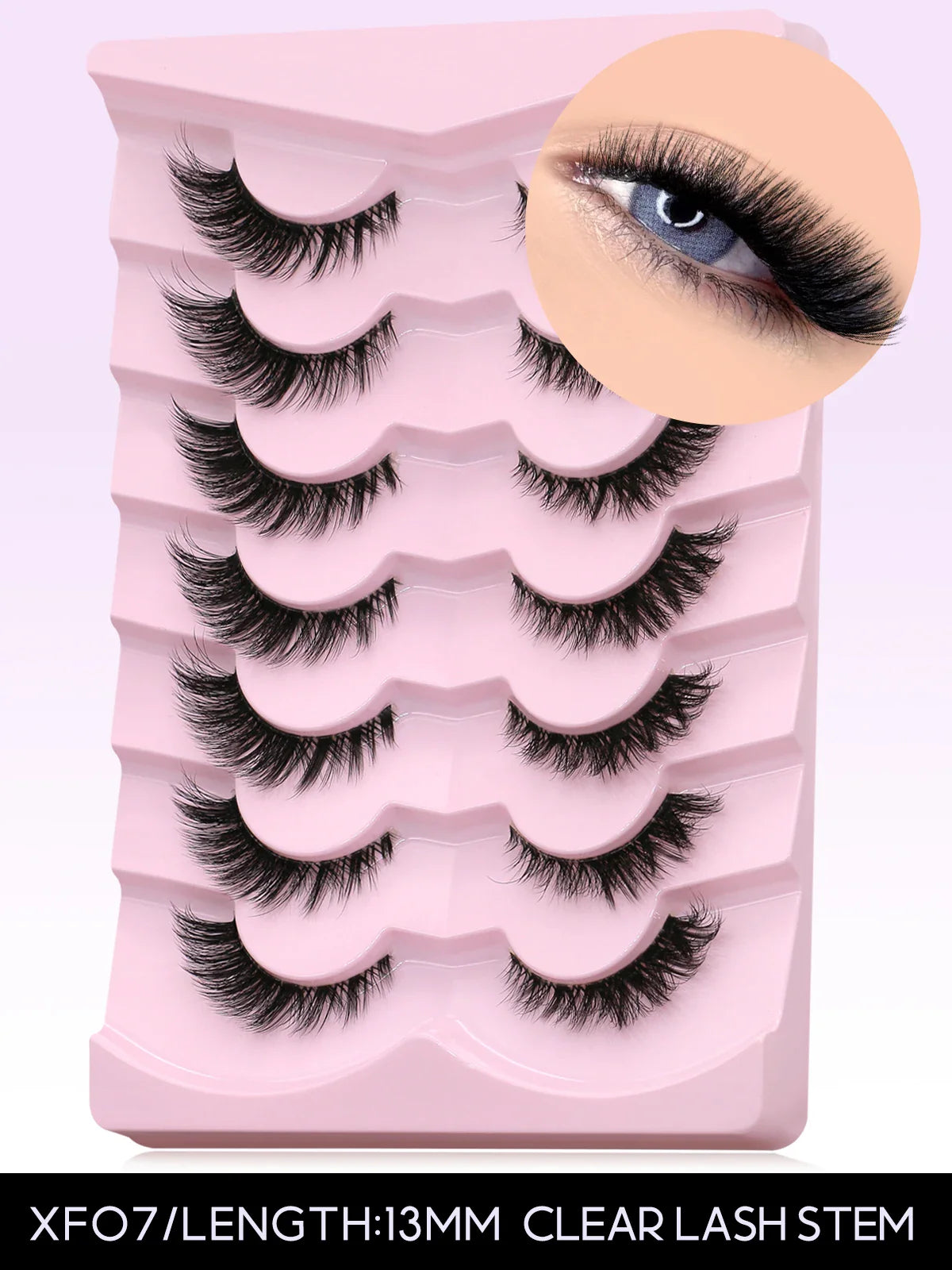 GROINNEYA Cat Eye False Eyelashes – Natural Long Clear Band Winged End Faux Mink Lashes for Eye-Enhancing Makeup