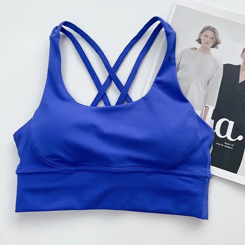 Women’s Sexy Crossback Yoga Sports Bra — Breathable, Quick-Dry, Shockproof Fitness & Running Bra