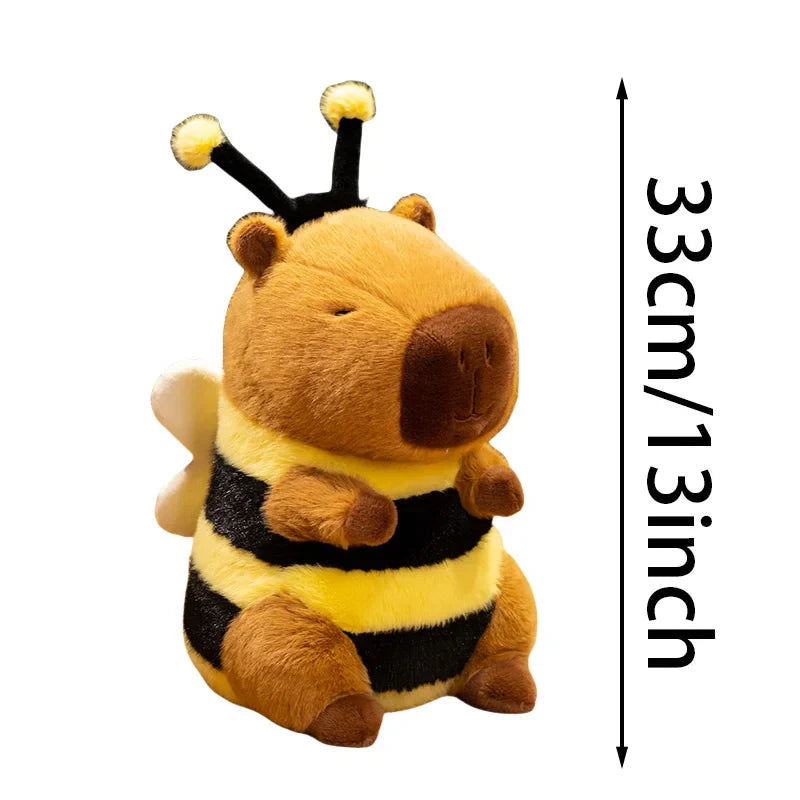 Cute Bee Capybara Plush Toy – Soft Stuffed Animal Doll for Kids, Birthday Gifts & Room Decor