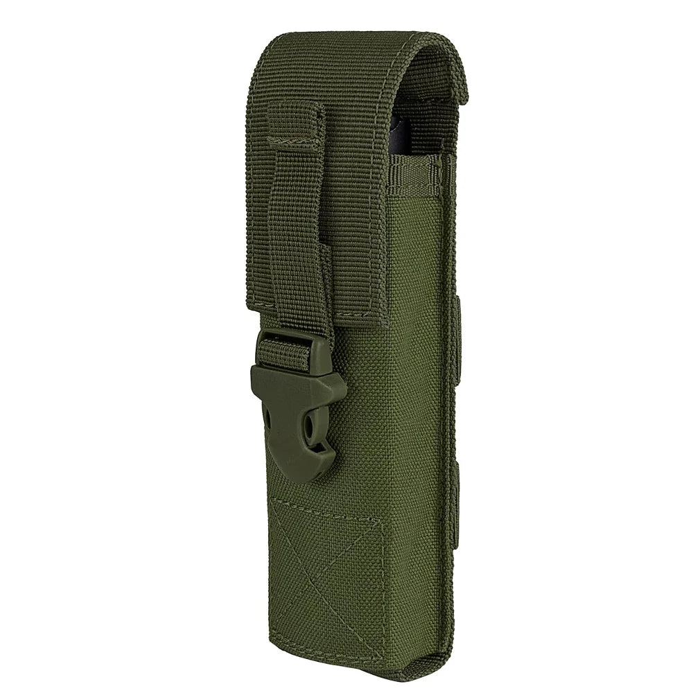 Tactical Flashlight Pouch - MOLLE Torch Holster EDC Carry Case for Camping & Hunting Gear