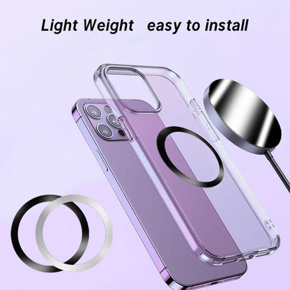 Stainless Steel Universal Magnetic Metal Plate Ring for MagSafe Wireless Charger - Iron Sheet Sticker for Magnet Car Phone Holder