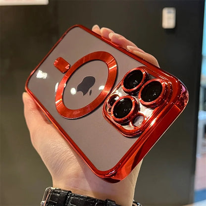 Luxury Plating MagSafe Wireless Charging Case — Clear Soft Magnetic Silicone Cover for iPhone 12–17 Pro/Max/Plus/16E