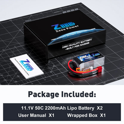 2PCS Zeee 3S 2200mAh 11.1V LiPo Battery – Shorty RC Battery with T/XT60 Plug for Cars, Drones & FPV Models