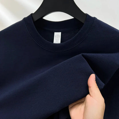 100% Pure Cotton Men’s Summer T-Shirt – High-End Short Sleeve Round Neck Breathable Fashion Top