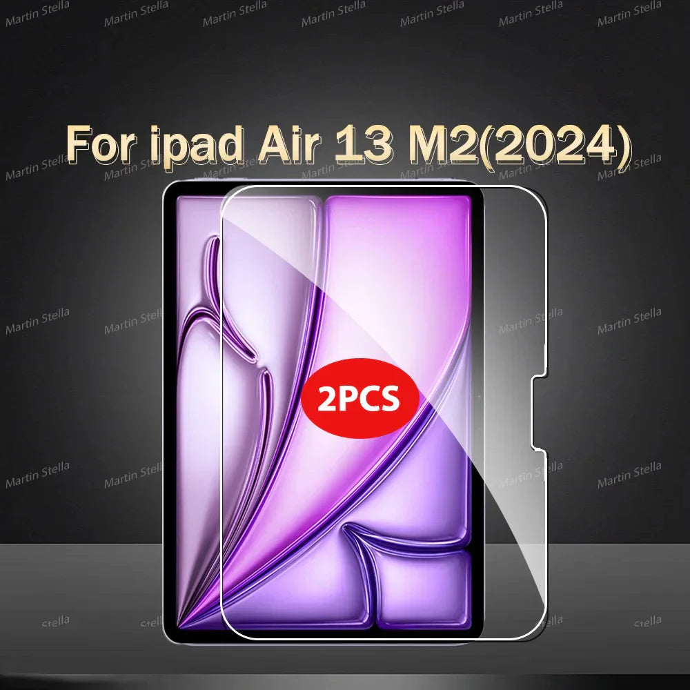 2-Pack Tempered Glass Screen Protector for iPad Pro & Air 12.9"/13"/11" — Compatible with M2/M3/M4/M5 (2024–2025)