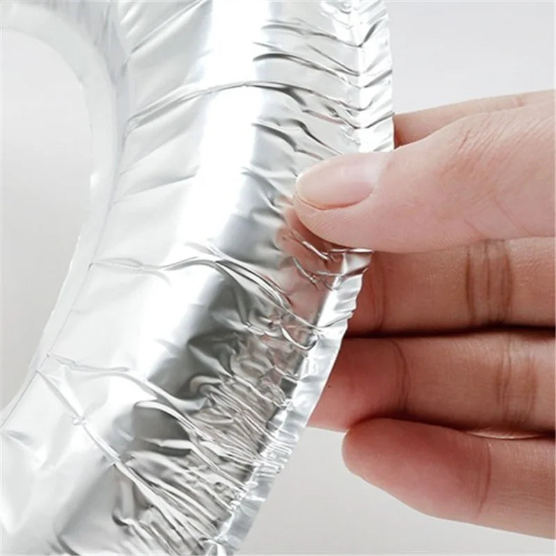 10/20pcs Disposable Aluminium Stove Protector Covers - Gas Burner Liners, Stovetop Cleaning Pads for Easy Kitchen Maintenance