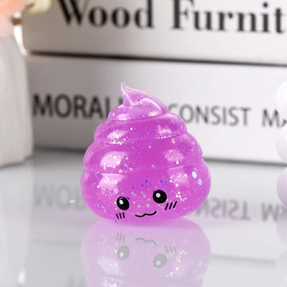 Novelty Squishy Poo Stress Ball – Glitter Fidget Toy for Kids & Adults, Funny Prank Gift