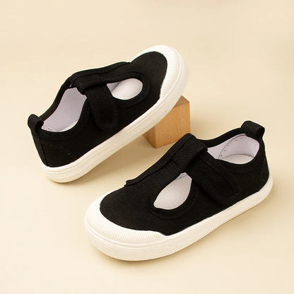 Spring & Autumn Kids Canvas Shoes — Personalized T-Shaped Breathable Sneakers for Children, Model EW8268