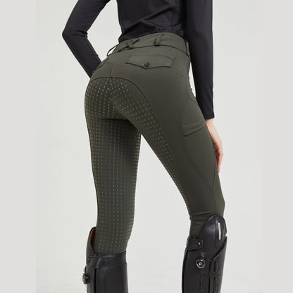 Professional Equestrian Riding Pants — Silicone Anti-Slip, Quick-Dry, Tight-Fit Sports & Cycling Trousers for Horse Riding Exams