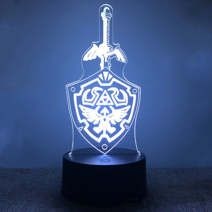 Zelda 3D Night Light Lamp – Link Breath of the Wild Anime Figure for Kids Gift