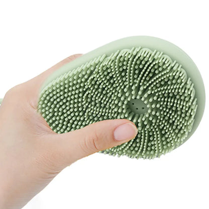 Silicone Soft Exfoliating Body Scrubber – Refillable Foaming Bath Brush with Massage Function