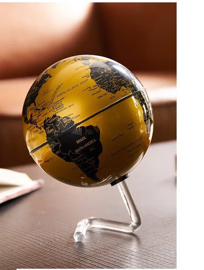Rotating World Globe with Metal Base – Educational Geography Globe for Children, Classroom Learning Stand