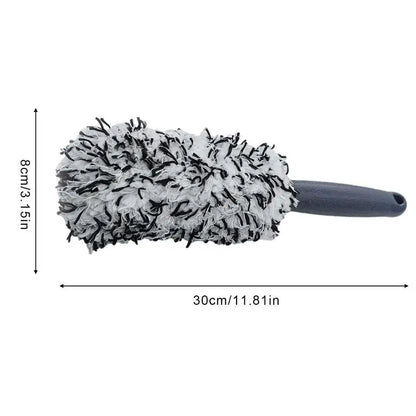 Car Wash Super Brush - Plush Premium Wheels Brush with Non-Slip Handle, Easy Cleaning for Rims, Spokes, Wheel Barrel, Car Accessories