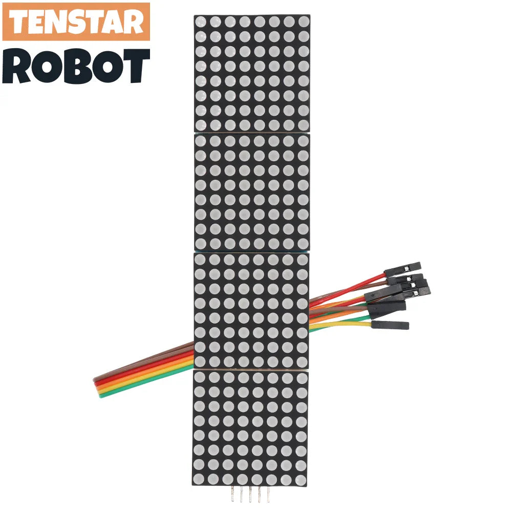 MAX7219 Dot Matrix Module – 4-in-1 Microcontroller Display with 5P Line, Red/Green