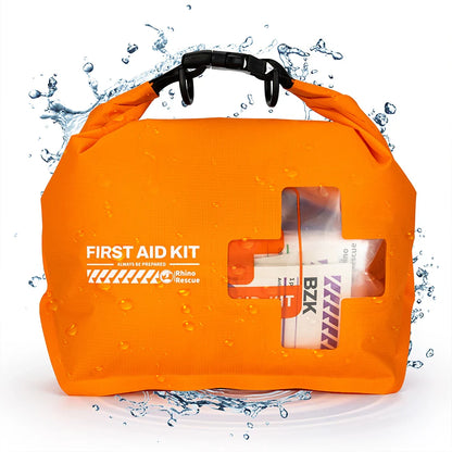 RHINO RESCUE Waterproof First Aid Kit — Lightweight Dry Bag with Emergency Survival Supplies for Outdoor Kayaking, Swimming & Boating