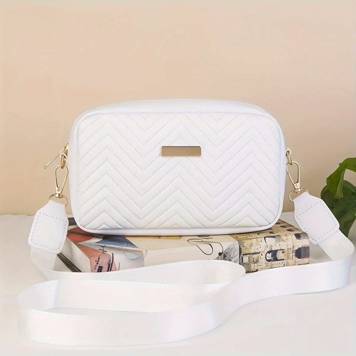 Minimalist Quilted Mini Crossbody Bag - Trendy PU Shoulder Bag, Women’s Casual Handbag and Mobile Phone Wallet